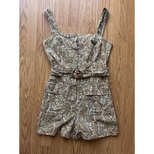 House of Harlow Paisley Romper w/ Belt